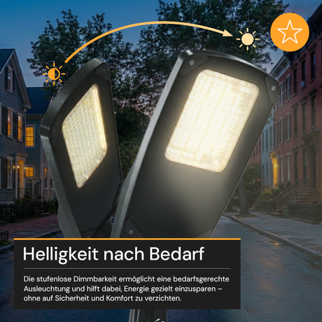 LED-Straßenleuchte PRO, 30 W, 4500 lm, 3000 K (warmweiß), IP66, SOSEN Driver, LUMILEDS LED, hochenergieeffizient, 0-10 V dimmbar