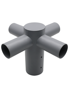 Straßenleuchten Adapter, 4-fach, 80 zu 60 mm, in Grau, fix.
