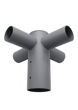 Straßenleuchten Adapter, 4-fach, 80 zu 60 mm, in Grau, fix.