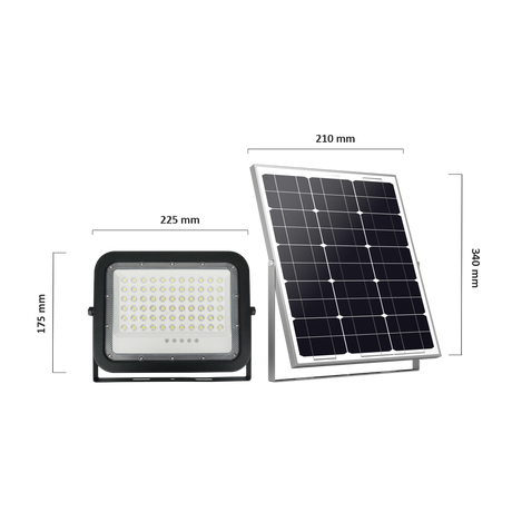 Solarstrahler PRO, LED-Fluter, Solar mit Akku, 10 W PV, 1400 lm, 6500K, IP65, Aludruckguss.
