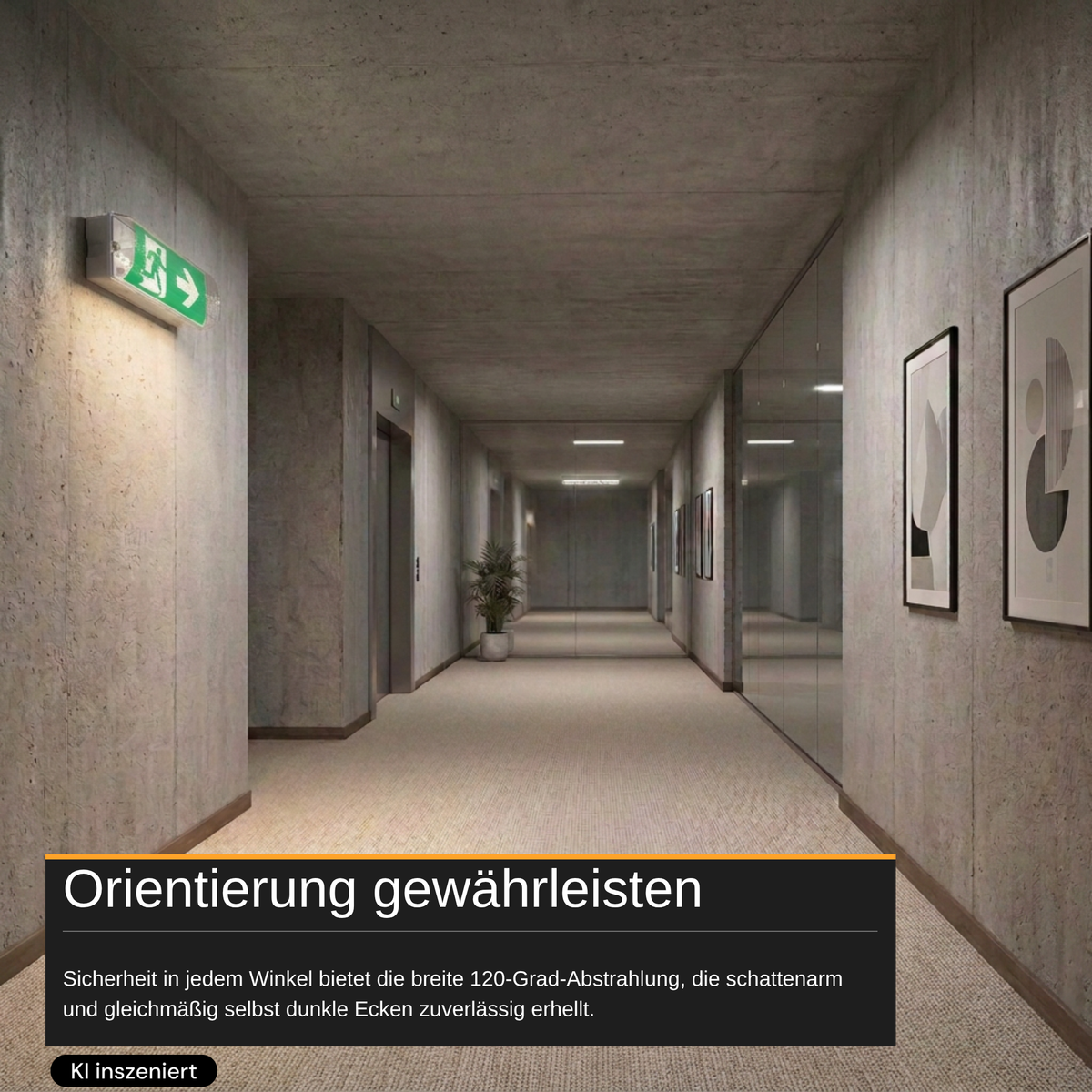 10er Pack LED-Fluchtwegleuchte mit Notstromakku 3h, TEST-Funktion, Dauer- & Notbetrieb, IP65