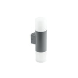 LED Wandleuchte E27, Gartenleuchte, IP44, zweifach, graphit.
