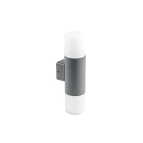 LED Wandleuchte E27, Gartenleuchte, IP44, zweifach, graphit.