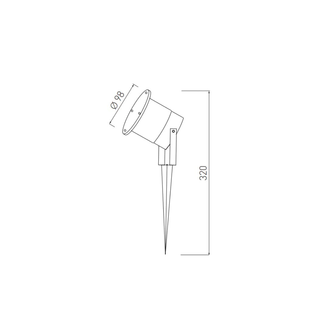 LED Gartenleuchte, Spot, GU10, IP65, schwarz.