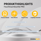 4er Pack LED Feuchtraumleuchte PRO, 65cm, 18W, 2070 lm, 4000K (neutralweiß), IP65, OSRAM-Netzteil, Steckklemme, durchschleifbar.