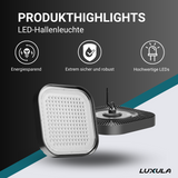 5er-Pack LED-HighBay, Hallenstrahler quadratisch, 150 W, 18000 lm, 5000 K (neutralweiß), IP65.