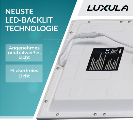 LED Panel, mit Montagerahmen, 120x30, 36W, 3600lm, 3000K, inkl Netzteil.