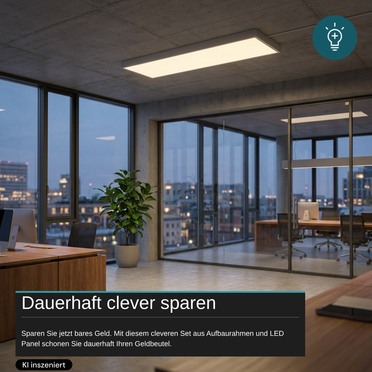 LED Panel, mit Montagerahmen, 120x30, 36W, 3600lm, 3000K, inkl Netzteil