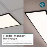 LED-Panel, Backlit, 120x30 cm, schwarz, 36W, 3600lm, 4000K.