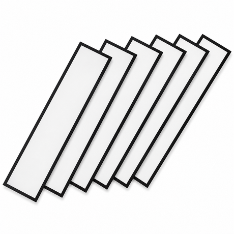 6er Pack LED-Panel, Backlit, 120x30 cm, schwarz, 36W, 3600lm, 4000K.