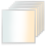 6er Pack LED-Panel mit Farbtemperaturwechsel CCT, 3000-6000 K, 62x62 cm, Back-lit, 36W, 3600 lm