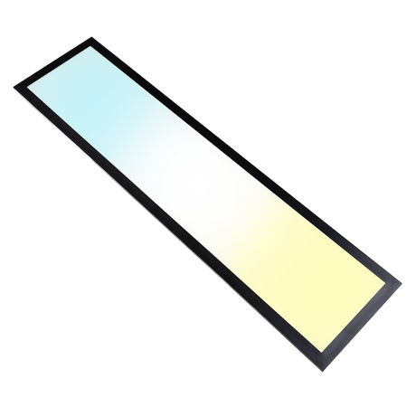 LUXULA LITEQ 100, LED-Panel mit Fernbedienung, 100×25 cm, schwarz, 40 W, 4400 lm, UGR<19, Helligkeit und Lichtfarbe einstellbar