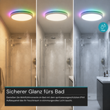 RGB Panel Up&Down, 15W, 1550lm, IP44, ø283x28mm, 3000-6500K (CCT), dimmbar, weiß