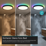 RGB Panel Up&Down, 15W, 1550lm, IP44, ø283x28mm, 3000-6500 K (CCT), dimmbar, schwarz