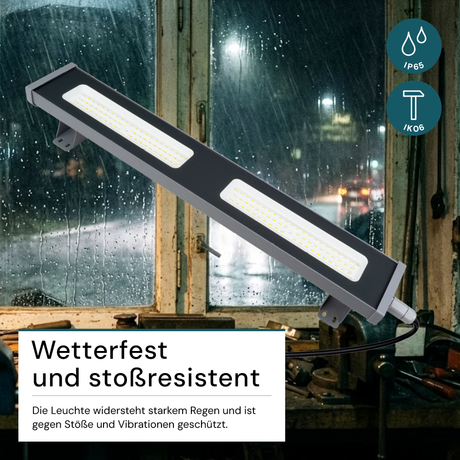 LED-Hallenleuchte, linear, 100 W, 12400 lm, 5000 K (neutralweiß), IP65, grau