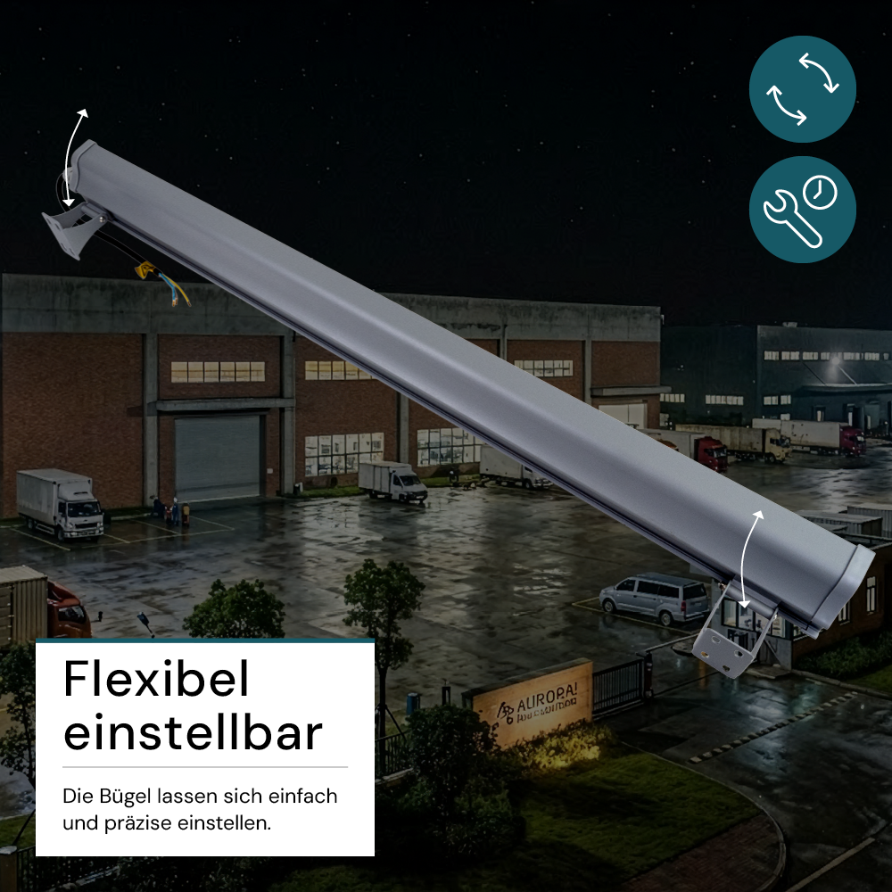 LED-Hallenleuchte, linear, 150 W, 18700 lm, 5000 K (neutralweiß), IP65, grau