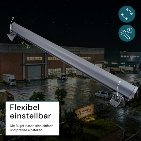 2er Pack LED-Hallenleuchte, linear, 150 W, 18700 lm, 5000 K (neutralweiß), IP65, grau