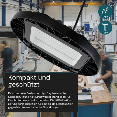 LED-HighBay, UFO, Hallenstrahler, 200 W, 20100 lm, 5000 K (neutralweiß), IP65