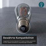 LED Filament Leuchtmittel, SPIRAL, ST64, E27, 4 W, 265 lm, 1800K, dimmbar.