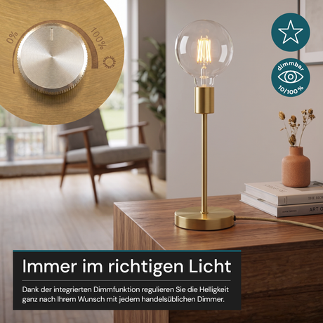 LED Filament Leuchtmittel, BULB, G125, E27, 8 W, 1055 lm, 2700 K, dimmbar