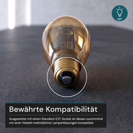 LED Filament Leuchtmittel, CANDLE, B75, E27, 3,5 W, 120 lm, 1800 K, dimmbar