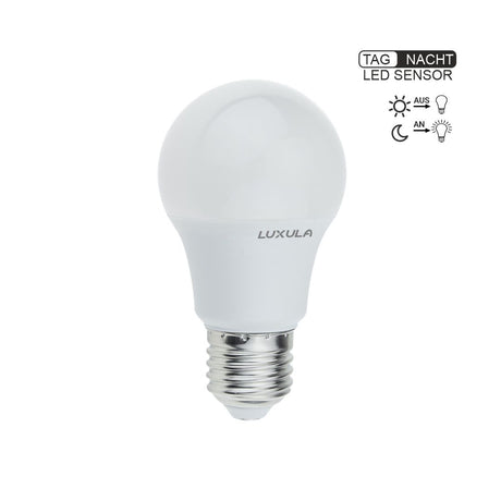 LED Leuchtmittel mit Dämmerungs-Sensor, E27, A60, 9W, 830lm, 2700K.