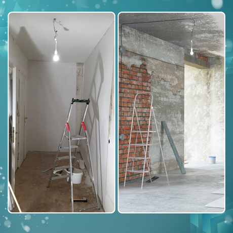 LED Renovierungslampe, 11W, 1150lm, 4000K, mit Kabel und Klemme.