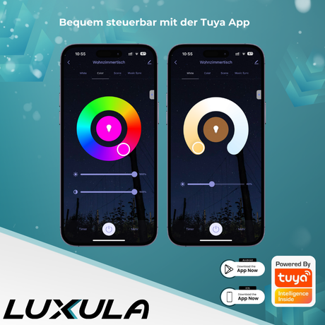 LED RGB+CCT Leuchtmittel, GU10, MR16, 5W, 387lm, SMART, Tuya App steuerbar.