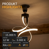 LED-Leuchtmittel, 12 W, 900 lm, 3.000 K, E27, Modernes Design, Dekobeleuchtung