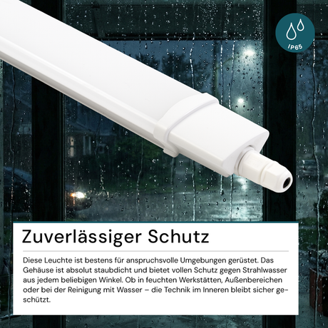 LED Feuchtraumleuchte, 36W, 3250lm, 4000K, 1200mm, IP65, mit Quick Connector