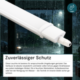 10er Set LED Feuchtraumleuchte, 36W, 3250lm, 4000K, 1200mm, IP65, mit Quick Connector