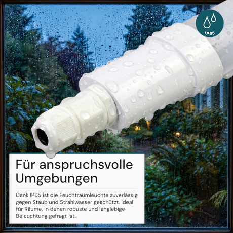LED Feuchtraumleuchte, 120 cm, 18 W, 1980 lm, 4000 K (neutralweiß), IP65, Fast Connector
