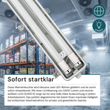 10er Pack LED Wannenleuchte 120cm, inkl 2x18W LED-Röhren T8, 4000K, IP65, IK08