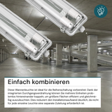 10er Pack LED Wannenleuchte 120cm, inkl 2x18W LED-Röhren T8, 4000K, IP65, IK08