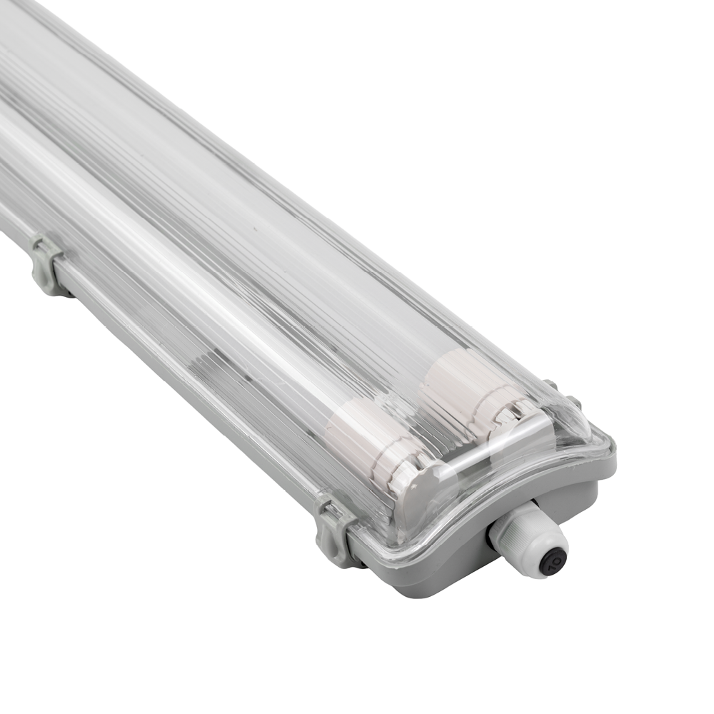LED Wannenleuchte mit 2x 22W LED-Röhren T8, 150cm, 4000K, IP65, IK08