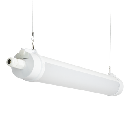 LED Feuchtraumleuchte, 60 cm, 20W-16W-12W einstellbar, max. 2447 lm, 3CCT,IP65, IK08,  rund, durchschleifbar.