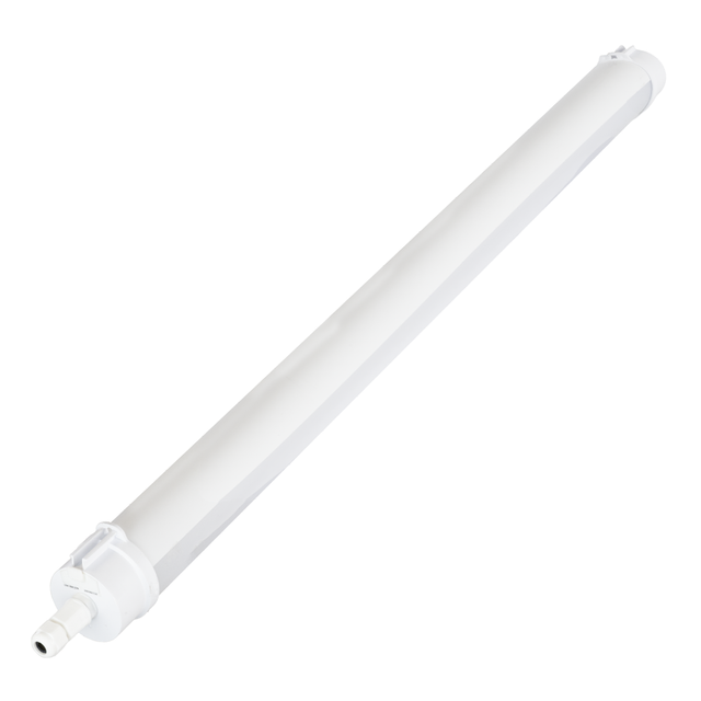 LED Feuchtraumleuchte, 150 cm, 60W-52W-44W einstellbar, max. 7487lm, 3CCT,IP65, IK08,  rund, durchschleifbar.