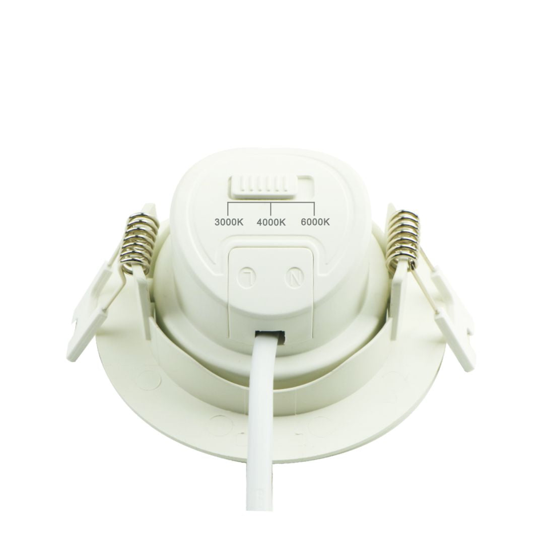 4er Set LED CCT Downlight schwenkbar, 7W, 718lm, 38°, IP44, 3000K-4000K-6000K einstellbar.