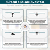 10er Set LED CCT Downlight schwenkbar, 7W, 718lm, 38°, IP44, 3000K-4000K-6000K einstellbar.