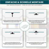 LED CCT Downlight, 18W, 1880 lm, 220x32mm, 3000-4000-6000K einstellbar, mit Diffusor, eckig.