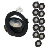 LED Downlight, schwenkbar, in Schwarz, 7 W, 600 lm, 3000 K (warmweiß), 38°, Einbaustrahler