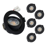 LED CCT Downlight, dimmbar, schwenkbar, in Schwarz, 7 W, 600 lm, 3000 - 6500 K (einstellbar), 38°, Einbaustrahler