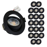 LED CCT Downlight, dimmbar, schwenkbar, in Schwarz, 5 W, 450 lm, 3000 - 6500 K (einstellbar), 38°, Einbaustrahler