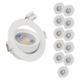 LED CCT Downlight, dimmbar, schwenkbar, in Weiß, 7 W, 600 lm, 3000 - 6500 K (einstellbar), 38°, Einbaustrahler
