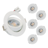 LED CCT Downlight, dimmbar, schwenkbar, in Weiß, 5 W, 450 lm, 3000 - 6500 K (einstellbar), 38°, Einbaustrahler