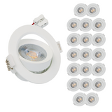 LED CCT Downlight, dimmbar, schwenkbar, in Weiß, 5 W, 450 lm, 3000 - 6500 K (einstellbar), 38°, Einbaustrahler