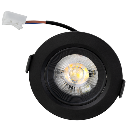 LED CCT Downlight, dimmbar, schwenkbar, in Schwarz, 7 W, 600 lm, 3000 - 6500 K (einstellbar), 38°, Einbaustrahler