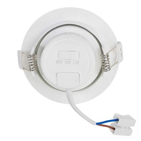 LED CCT Downlight, dimmbar, schwenkbar, in Weiß, 7 W, 600 lm, 3000 - 6500 K (einstellbar), 38°, Einbaustrahler
