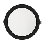 LED Einbauleuchte in Schwarz, 24 W, 230 V, IP44-geschützt, 2400 lm, Lichtfarbe einstellbar, Ø295x28 mm, Einbaustrahler mit Diffusor, Badezimmer Deckenleuchte