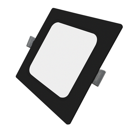 LED Einbauleuchte in Schwarz, 12 W, 230 V, IP44-geschützt, 1200 lm, Lichtfarbe einstellbar, 173x26 mm, Einbaustrahler mit Diffusor, Badezimmer Deckenleuchte